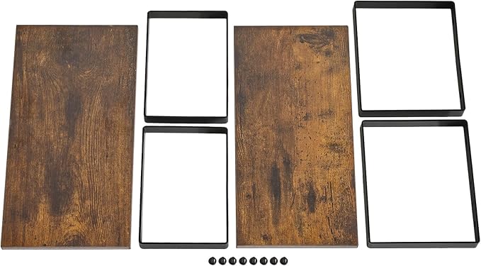 YMYNY Cabinet Shelf Organizer, Spice Racks Set of 4, Kitchen Counter Shelves, Stackable, Cupboard Organizer for Dishes, Seasoning, Cosmetics, Cans, Coffee Mugs, Rustic Brown, UHSR002H-2