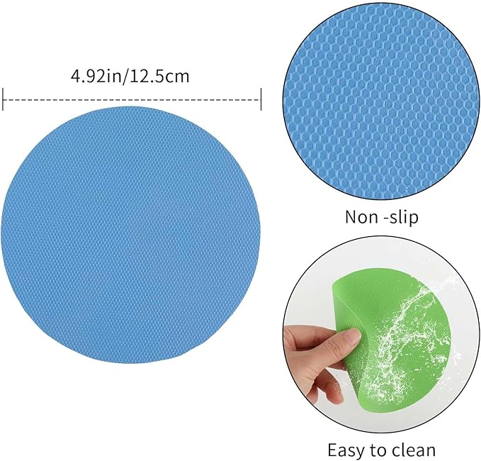 Sibba 6Pcs Rubber Jar Gripper Pads, Multi-purpose Jar Opener Grippers, Bottle Lid Openers Round Kitchen Coasters for Elderly Children Women Weak Hands