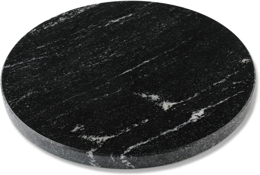 Koville Brazilian Natural Marble Cutting Board for Kitchen, 11inch Round Hand Crafted Marble Slab for Cheese, Charcuterie, Pastry Board - Wedding Gift, House Warming Gift(Via Lactea)
