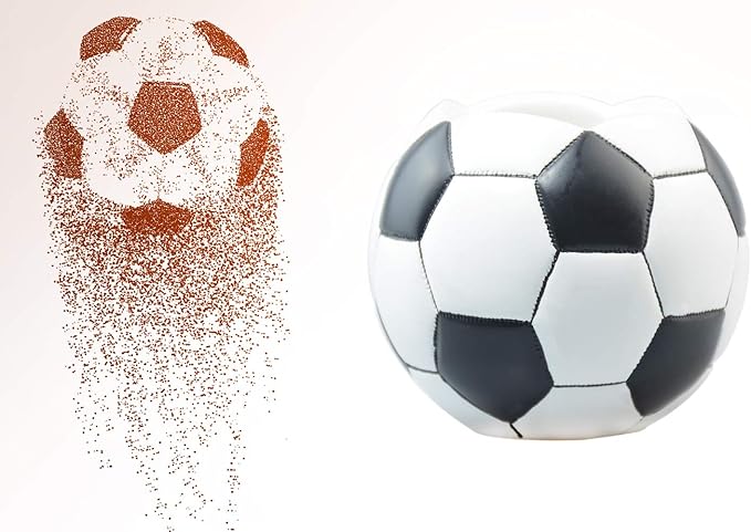 4-Piece Sports Bathroom Accessories Set Complete with Basketball Lotion/Soap Dispenser,Soccer Bath Cup/Tumbler,Base Ball Soap Dish,Football Toothbrush Holder