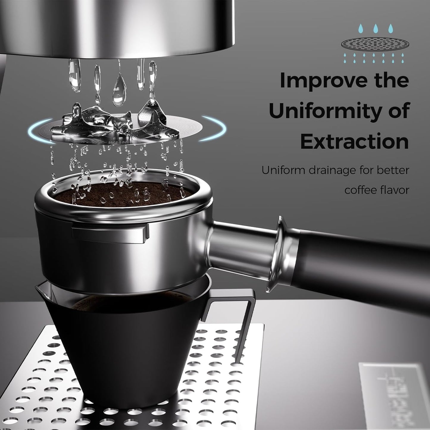 MHW-3BOMBER 58mm Espresso Puck Screen - 0.2mm Ultra Thin Espresso Puck with Round Hole - Reusable Coffee Filter for La Marzocco/Gaggia - Puck Screen 58mm with Titanium Coating FG7049B-OS