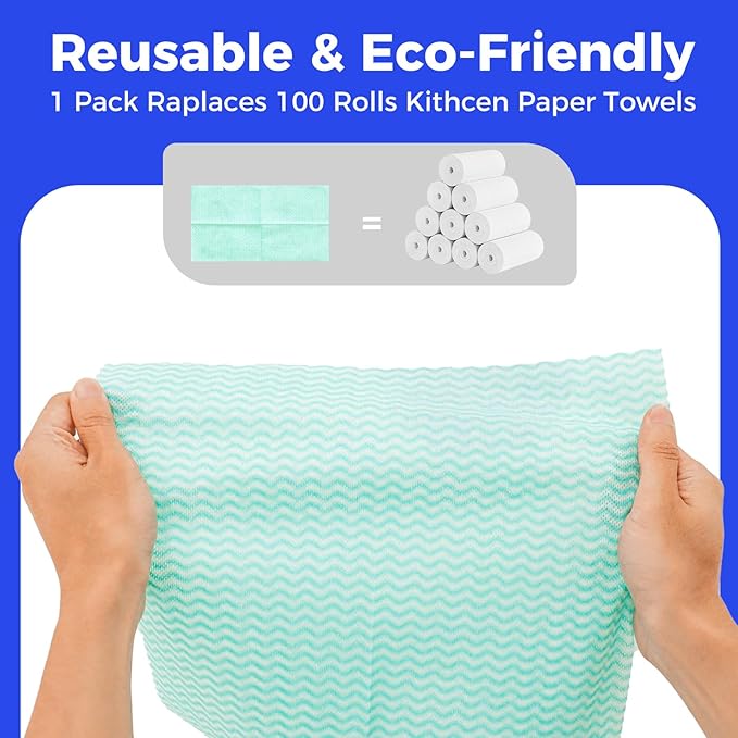 Reusable Cleaning Towels Handi Wipes Reusable Cloths Disposabel Dish Cloths Dish Towels Dry Handy Wipes Big Durable Absoebent 40 Count, Red