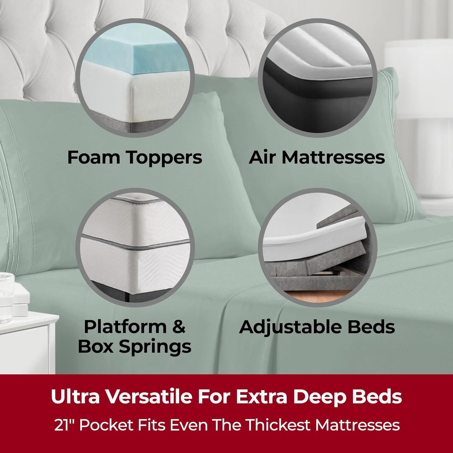 Mellanni Extra Deep Twin Sheets - 3 PC Iconic Collection Bedding - Hotel Luxury, Ultra Soft, Cooling Bed Sheets - Wrinkle, Fade, Stain Resistant (Twin, Emerald Green)