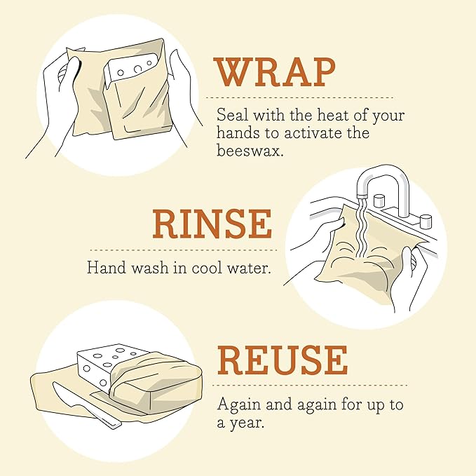 Bee's Wrap Vegan Beeswax Wraps for Food - Meadow Magic Cut to Size 14x52" Wax Paper Roll, Made in USA Reusable Waxed Paper & Bowl Covers, Organic Eco-Friendly Alternative to Aluminum Foil Plastic Wrap