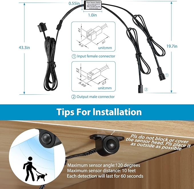 Litever LED Safe Light Kit. Human Motion Sensor Activated. 6 Slim LED Light Bars. Linkable Extendable Plug-in for Gun Safe, Locker, Closet, Showcase, in-Cabinet Under Counter Pantry. Daylight 5000K