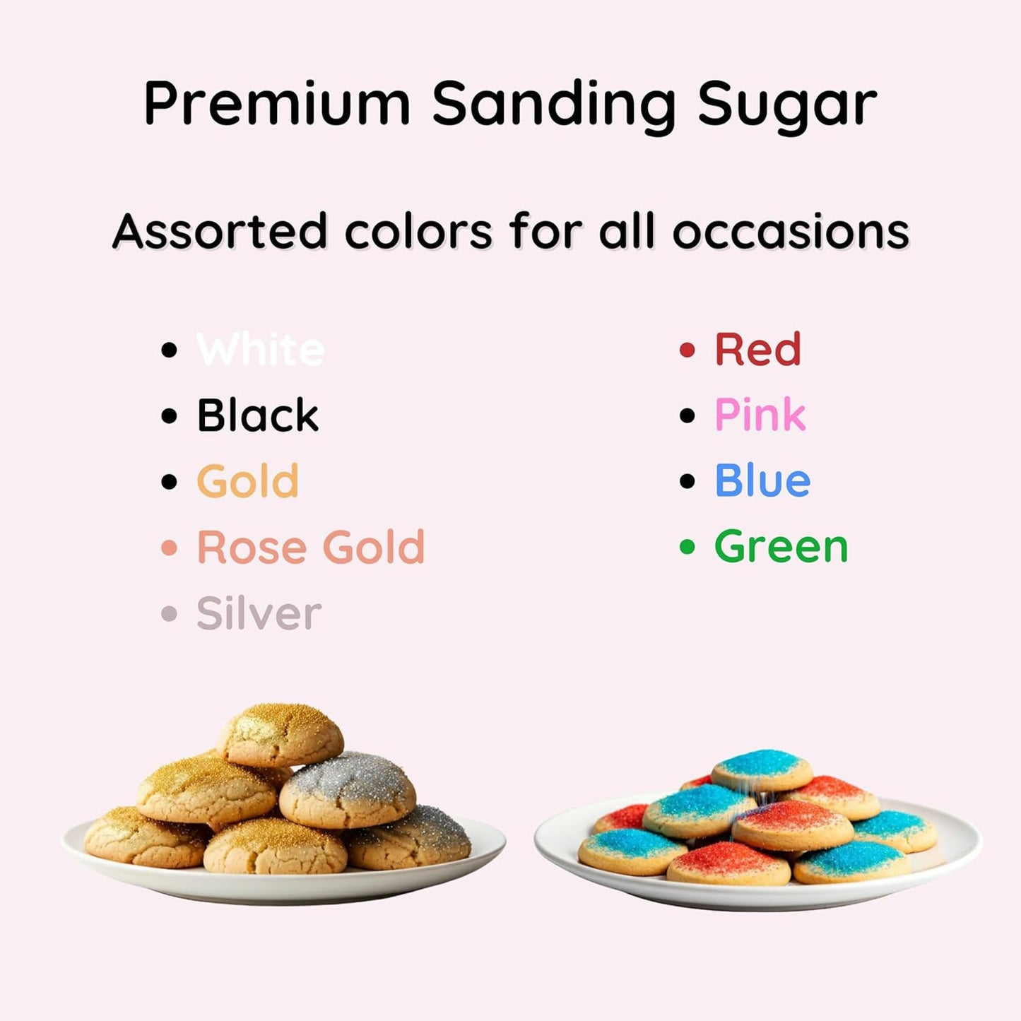 Bakerpan Rose Gold Sanding Sugar for Baking & Cookie Decorating - 5 Ounce Edible Rose Gold Sugar Sprinkles for Cookies, Cakes, Cocktails (Made In USA)