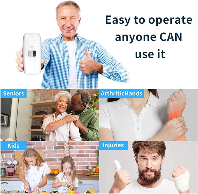 Electric Can Opener – USB Rechargeable with LED Display, Smooth Edge & Auto Stop, One-Touch Hands-Free Automatic Can Opener for Seniors & Arthritis, Works on All Can Types, Food-Safe Kitchen Gadgets