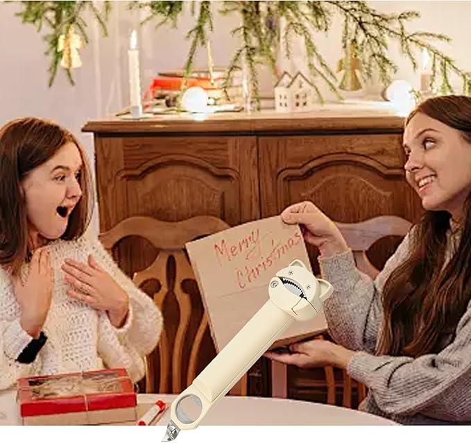 AHN Magnetic Bottle Opener & Jar Opener - Multi-Function Gripper for Tight Lids Cans Twist-Off Caps with Strong Suction Base Kitchen Gadgets, Gift for Elderly/Rheumatoid Arthritis (Off-White)
