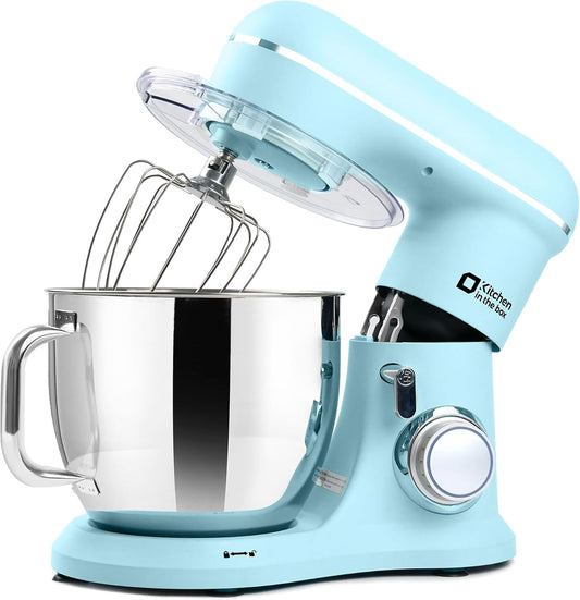 Kitchen in the box 7QT 900W 10-Speed Stand Mixer, Tilt-Head Kitchen Electric Mixer with Dough Hook, Whisk & Flat Beater(Blue)