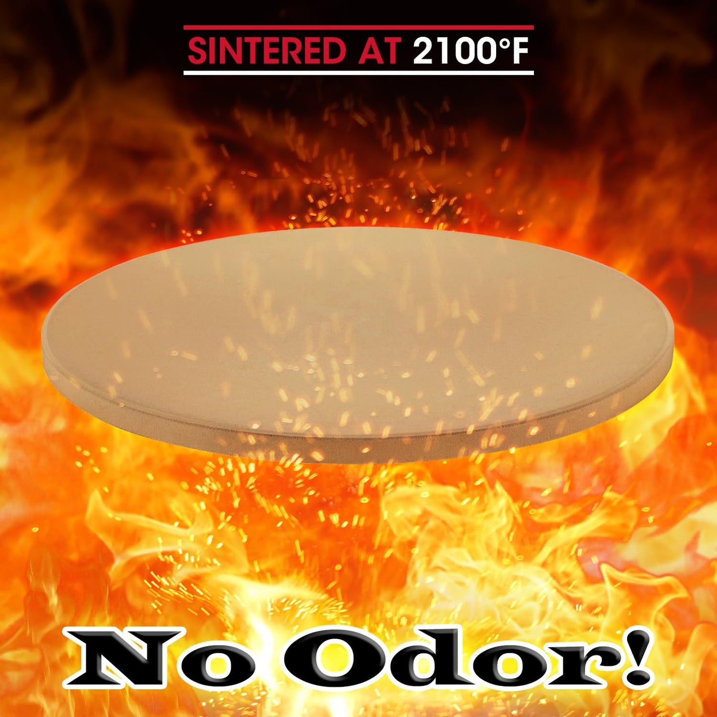 Unicook 12 Inch Round Pizza Stone, Heavy Duty Cordierite Bread Baking Stone for RV Oven, Grill and Toaster Oven, Ideal for Baking Crisp Crust Pizza, Bread, Cookies and More