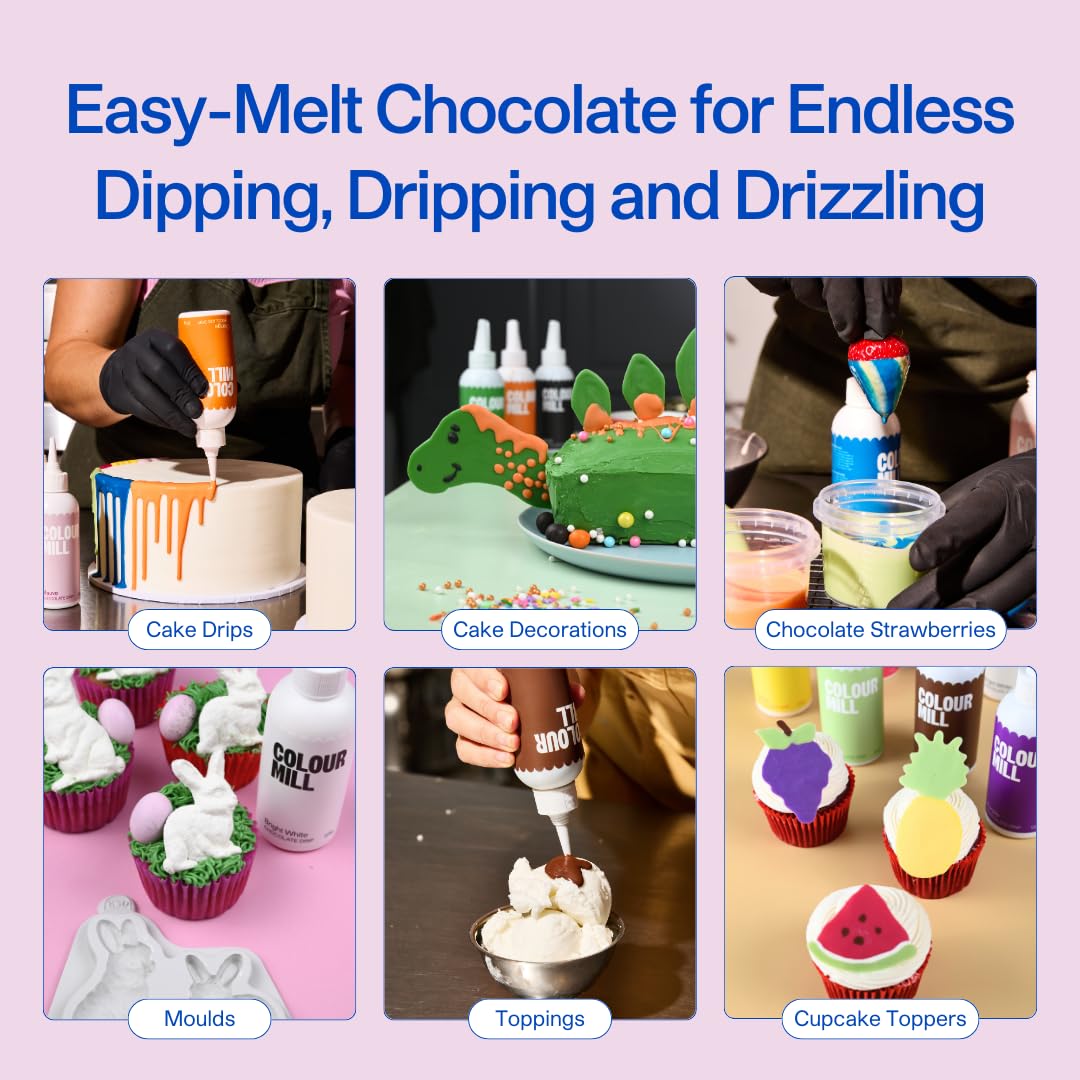 Colour Mill Chocolate Drip Easy-Melt Drizzle for Desserts, 125 Grams Salted Caramel