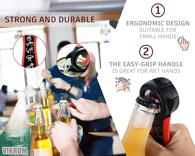 3 Pcs Rubber Jar Opener Grippers Tools for Seniors - Rubber Jar Opener Gripper Pad and 2 Openers for Seniors with Weak Hands, Ergonomic Handle, Easy to Use & Clean, Fits Up to 2.7 Inch Caps