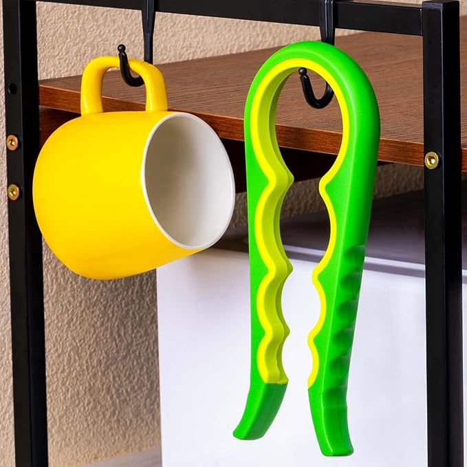 Jar Opener, Bloss Non Slip Jar Bottle Opener Jar Gripper for Weak Hands, Seniors With Arthritis and Children, 4 in 1 Multi-Function Colorful Can Opener Easy to Use for Low Strength, Green Yellow