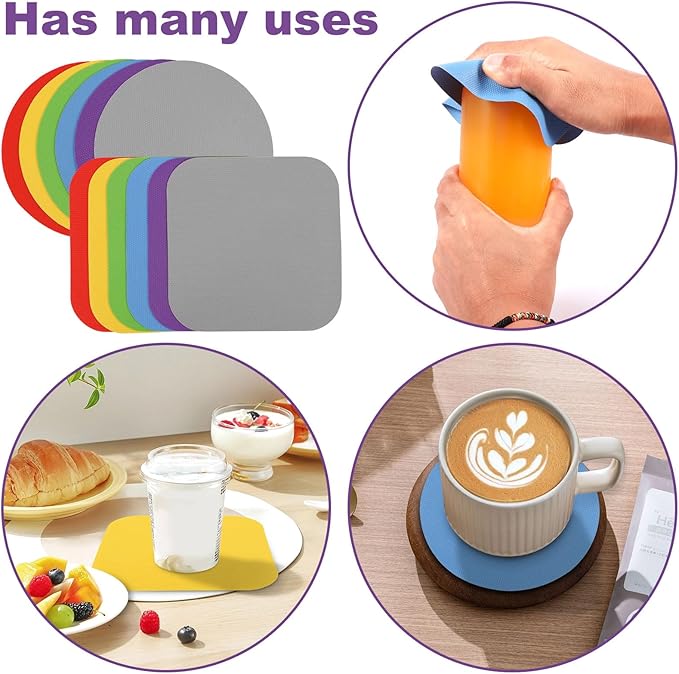 36Pcs Jar Opener Gripper Pads Rubber Jar Gripper for Weak Hands, Multi-function Kitchen Gadget Anti-Slip Coasters Bottle Lid Opener Jar Grippers for Seniors with Arthritis