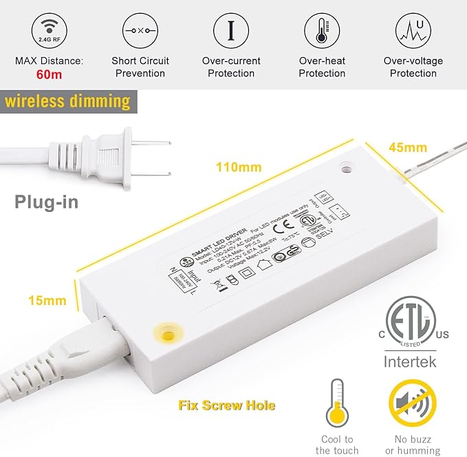 VST Under Cabinet Mini Panel Lighting 3PCS 3.94inch 12V 2.5W(Total 7.5W) with Wireless Dimmer Switch, Surface Mount Puck Light for Kitchen Van Truck Car Galley Downlight (Square White 4000K)