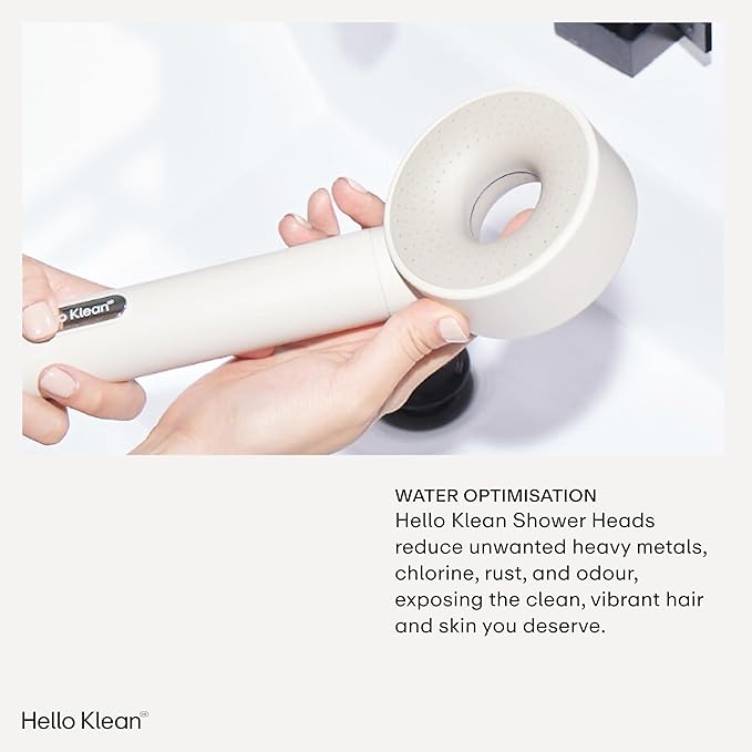 Shower Head in Beige - Filters Unwanted Metals, Chlorine & Impurities Found in Water - Improves Quality of Skin & Hair - Boosts Water Pressure Up to 2 Times - Quick & Easy to Install