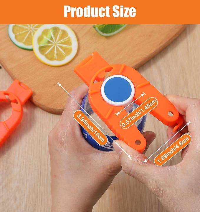 6Pcs Water Bottle Opener for Arthritic Hands, Water Bottle Opener Set 3 in 1 Multi-Purpose Bottle Cap and Soda Can Opener for Seniors and Arthritic Hands with Easy Grip