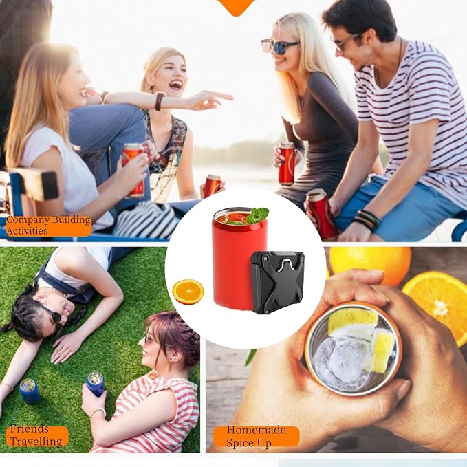 CHICIRIS Soda Can Opener, Beer Can Opener, Can Opener Manual, 2 in 1 Portable, Can Cut Opener, Press and Rotate Design, for Cocktail, Beer, Soda Beverages (Black)