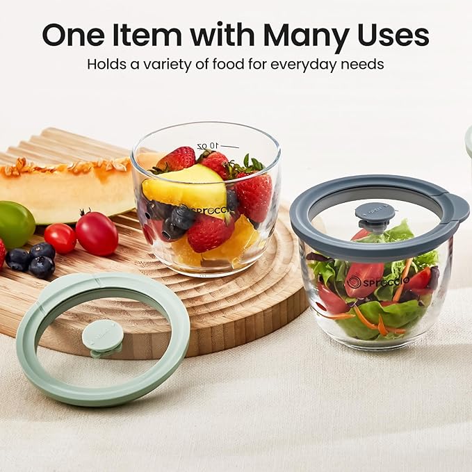 Glass Meal Prep Bowls Set - Leakproof Lids, Microwave & Dishwasher Safe 13 oz (4-Pack) Perfect for Meal Prepping, Portion Control, and On-the-Go Lunches BPA-Free