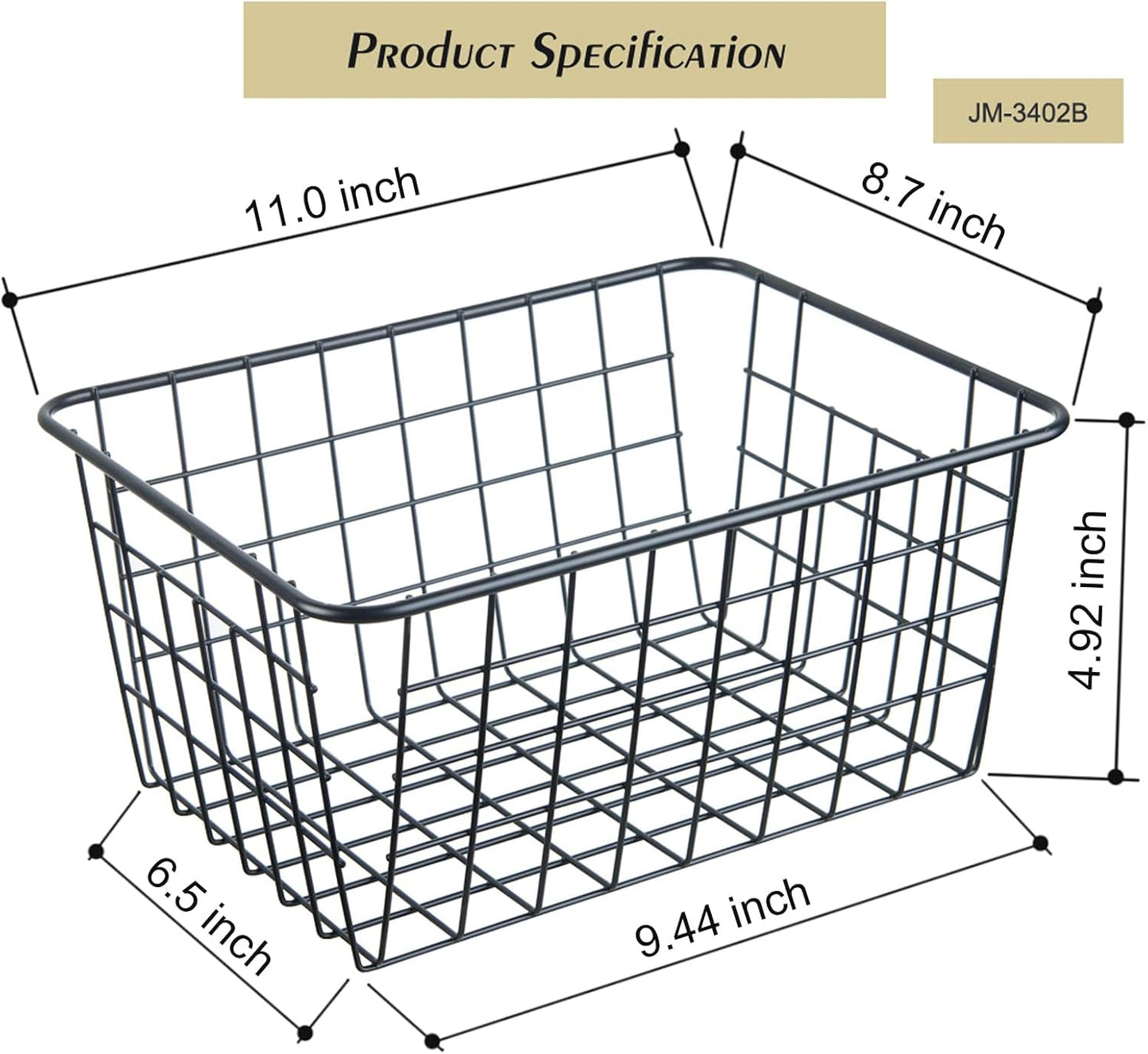 Wire Kitchen Storage Basket 4 Packs,Perfect Pantry Organization Accessories Baskets,Laundry Basket,Countertop Organization,Suitable for Kitchen,Bathroom,Bedroom,Tabletop,Stackable,Chrome