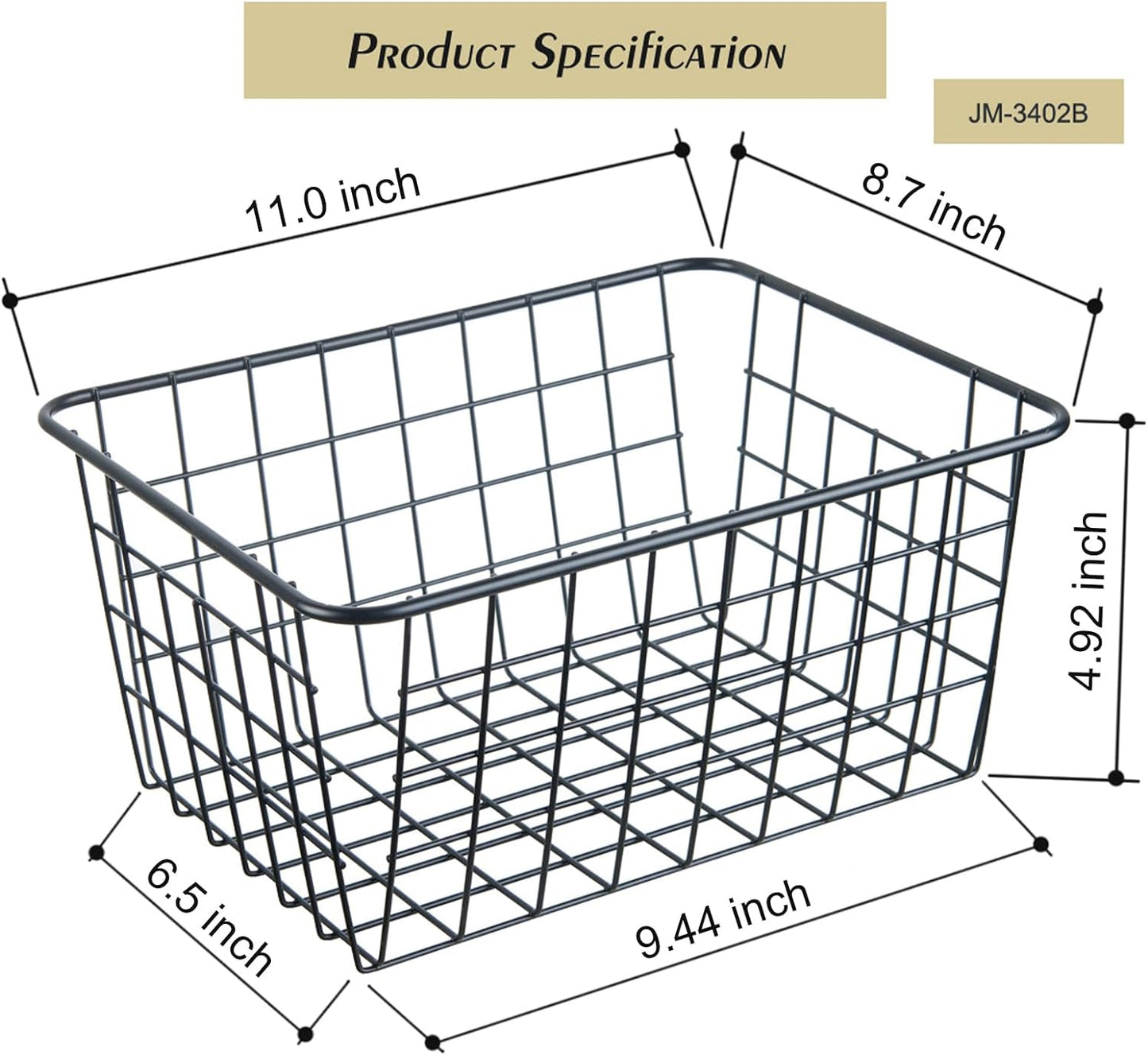 Wire Kitchen Storage Basket 5 Packs,Perfect Pantry Organization Accessories Baskets,Laundry Basket,Countertop Organization,Suitable for Kitchen,bathroom,bedroom,Tabletop,Stackable,Chrome