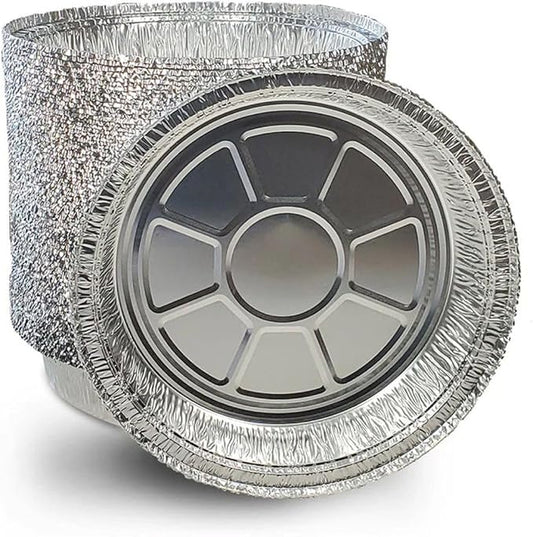Ruthy's Outlet Round aluminum foil pans Disposable Tray Containers for Storing, Baking, Meal Prep & Reheating | Freezer & Oven Safe, Recyclable (100, 8" Round)