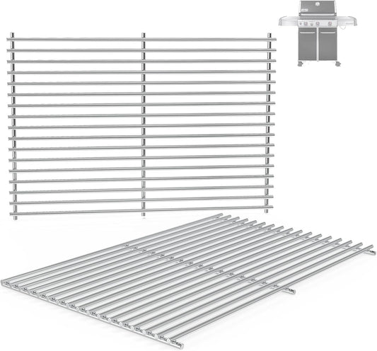 7528 7524 19.5" Grill Grates for Weber Genesis 300 Series Genesis E310 E320 E330 S310 S320 S330 EP310 EP320 EP330 for Weber Genesis 300 Grill Parts, 7MM Stainless Steel