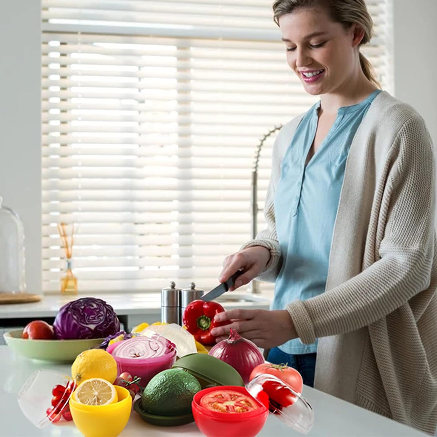 Avocado Storage Containers, Reusable Avocado Keeper for Fridge, Individual Avocado Saver Holder Organizer for Refrigerator to Keep Avocado Fresh