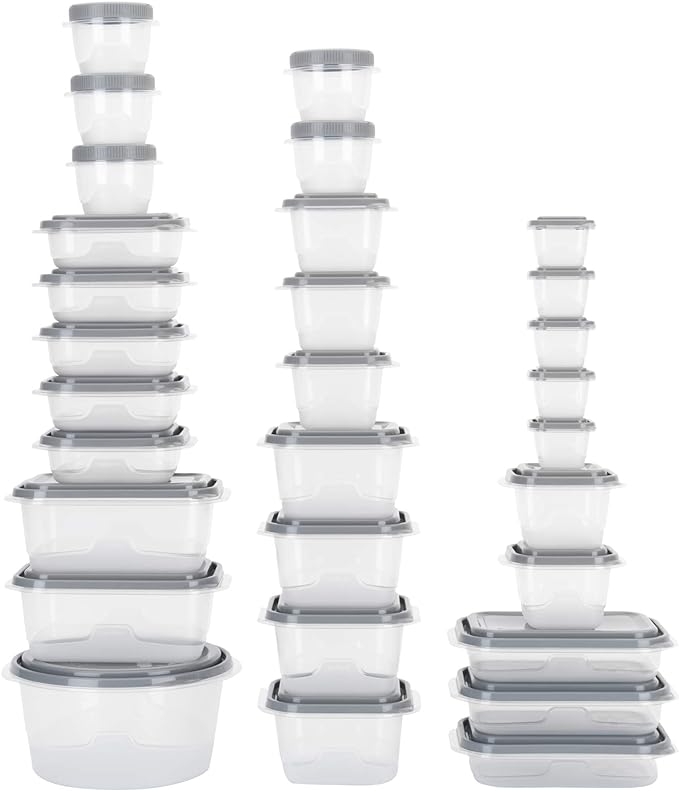 GoodCook EveryWare 60pc Container Set, BPA Free - 60-Piece Food Container Set, Microwave and Freezer Safe, Embossed Measurements, Secure Lids