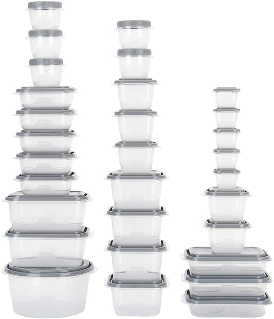 GoodCook EveryWare 60pc Container Set, BPA Free - 60-Piece Food Container Set, Microwave and Freezer Safe, Embossed Measurements, Secure Lids