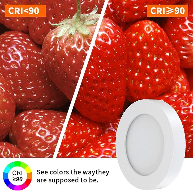 VST Smart Under Cabinet Lighting Work with Alexa Google Home Assistant App Remote Control, Recessed or Surface Mount 12V 2W/pc Puck Light for Kitchen Under Counter, Display Case, 10Pack 3000K~6000K.