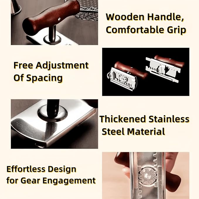 Generic Effortless Arthritis Jar Opener，Adjustable Stainless Steel Opener for Weak Hands,Quick Opening Tool for Seniors,Gift for Mom and Grandma, 3.78*3.15*2.01IN, Wooden