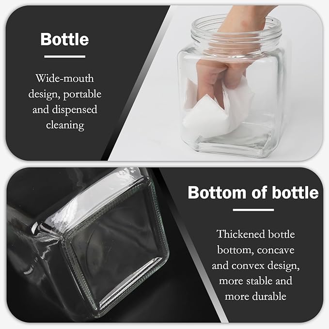 Square Glass Jars,4 Pack Food Storage Containers Glass Jars with Metal Lids 37 Oz Glass Jars Airtight Glass Canisters Kitchen Storage Jars ,Glass Canisters for Coffee, Spices Storage Jars Airtight Squ