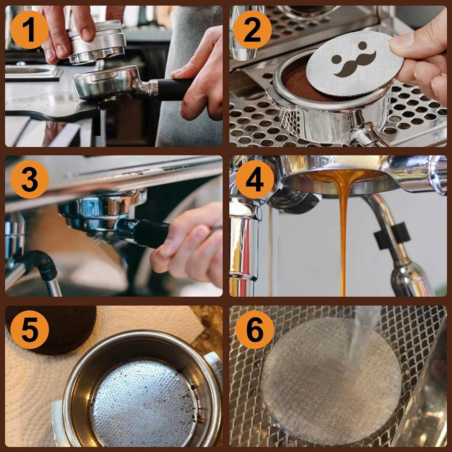51mm Espresso Puck Screen 3-Pack, Lower Shower Screen, Metal Coffee Reusable Filter for Espresso Portafilter Basket, 1.7 Thickness(Cute Face)