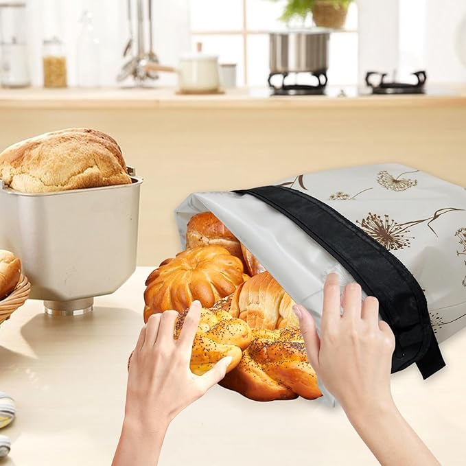4 Pcs Bread Bags for Homemade Bread 17" x12" Reusable Sourdough Storage Bags with Foodgrade TPU Lining Food Wraps to Keeping Fresh Loaf Fresh Freezer Baker Baking Supplies (Beige)
