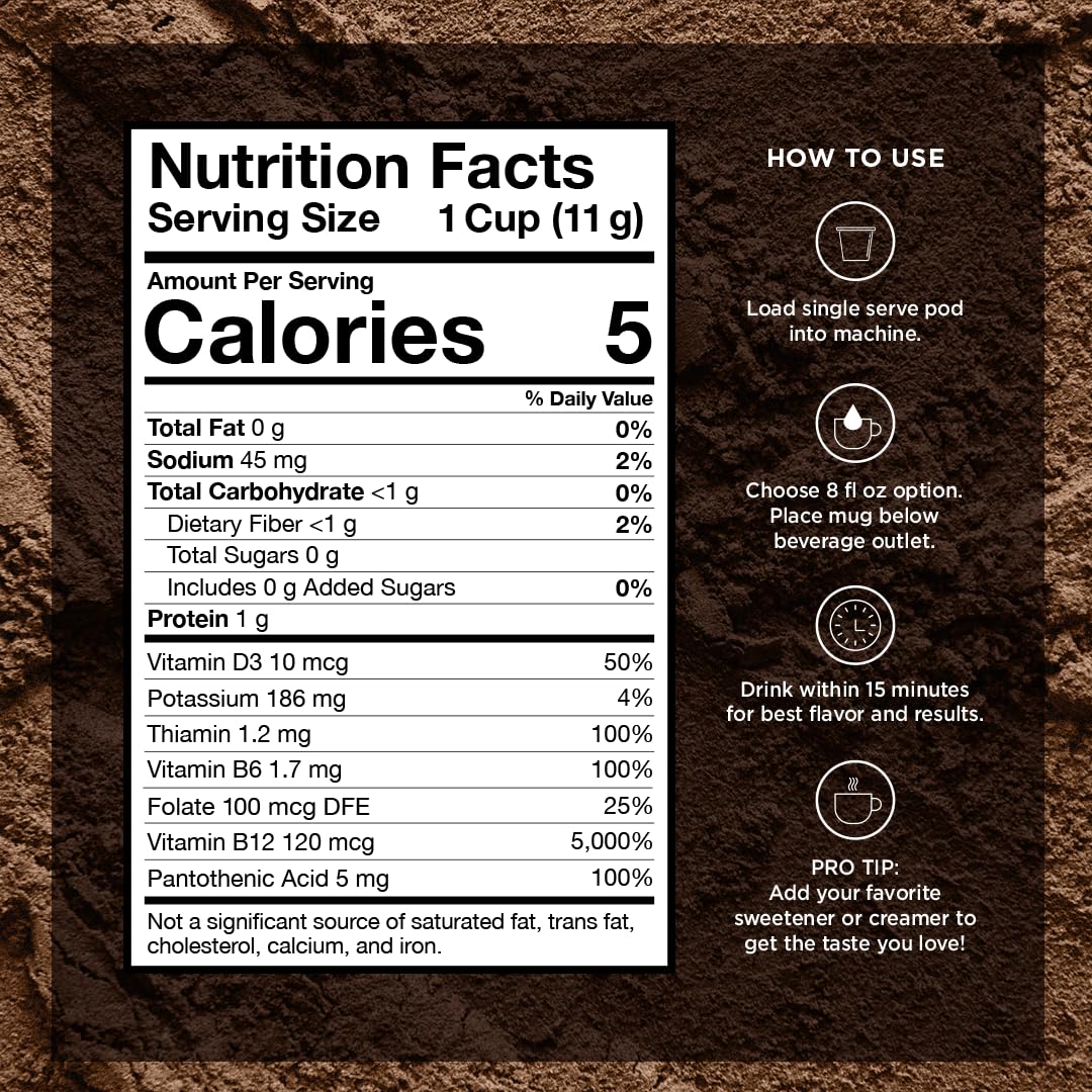 VitaCup Focus Mushroom Coffee Pods, Vanilla Flavored Coffee with Chaga, Lion’s Mane, Vitamins, Medium Dark Roast Arabica Beans, Recyclable Single Serve Pods Compatible with Keurig K-Cup Brewers, 16 Ct