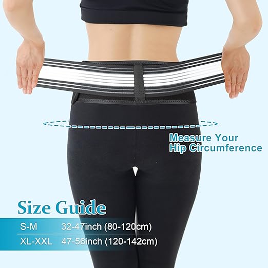 Back Brace for Lower Back Pain, Si Belt, Sciatic Nerve, Relief for Sciatica, Hip, Spine Pain, Pelvic, Sacroiliac Belt-Breathable & Adjustable Lumbar for Women and Men(XL-XXL, White)