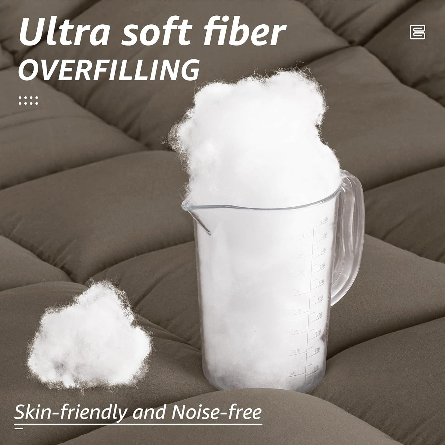 HYLEORY All Season California King Size Bed Comforter - Cooling Down Alternative Quilted Duvet Insert with Corner Tabs - Winter Warm - Machine Washable - Taupe,Cal King(96*104)