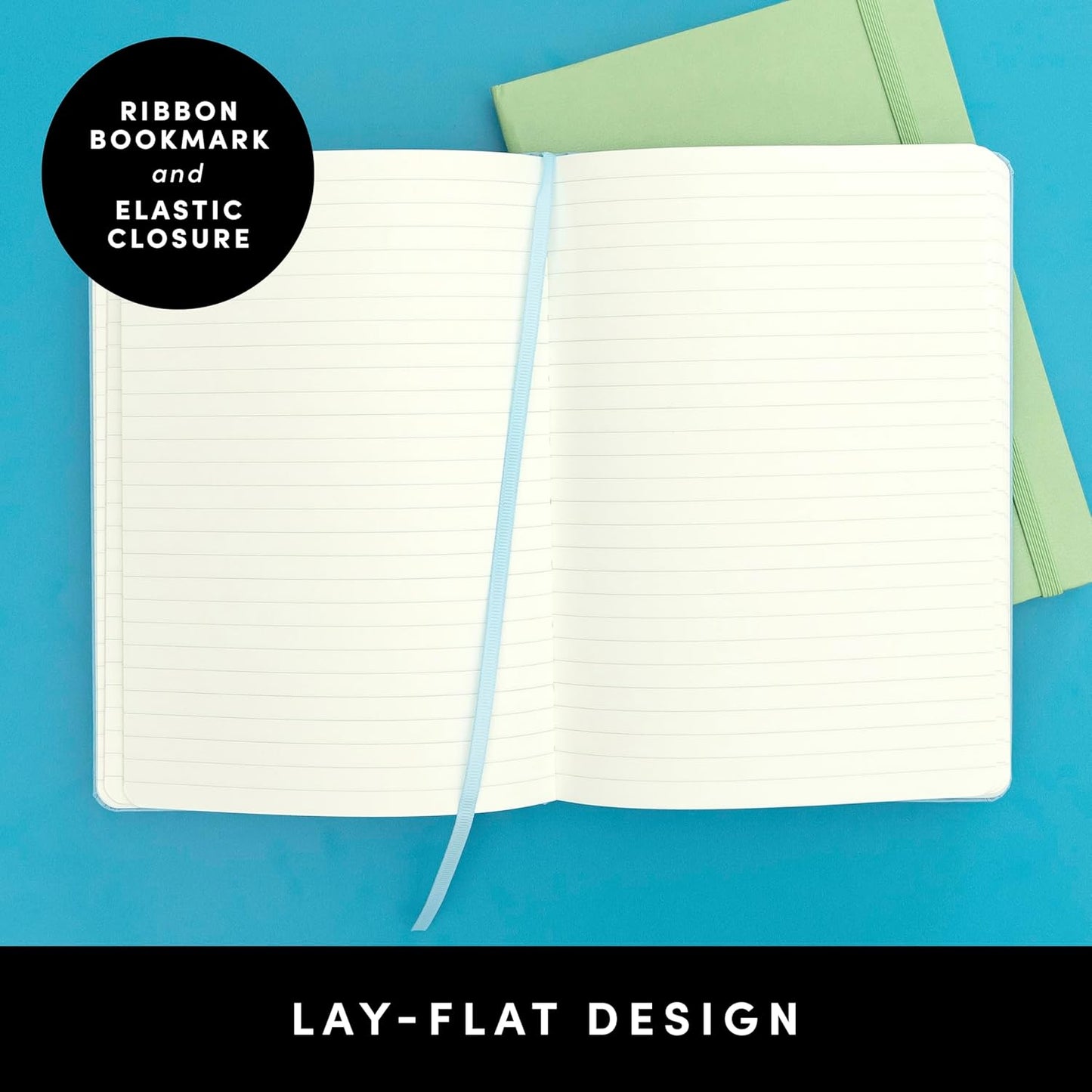 PAPERAGE Lined Journal Notebook, (Sage Green), 160 Pages, Medium 5.6 in x 8 in - 100 GSM Thick Paper – Hardcover Journaling Notebook for Work, School & Note Taking