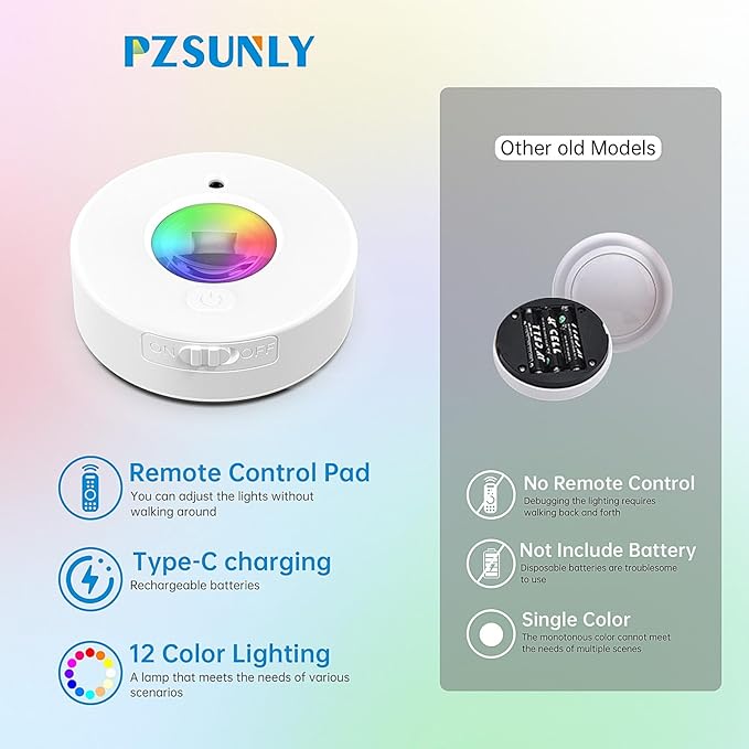 Under Cabinet Lighting Wireless,Puck Lights with Remote,LED 1200mAh Rechargeable,12 Colors RGB Indoor Cloest Light,Magnetic Night Lights,for Bedroom Kitchen Shelf Hallway Stairs 6 Pack