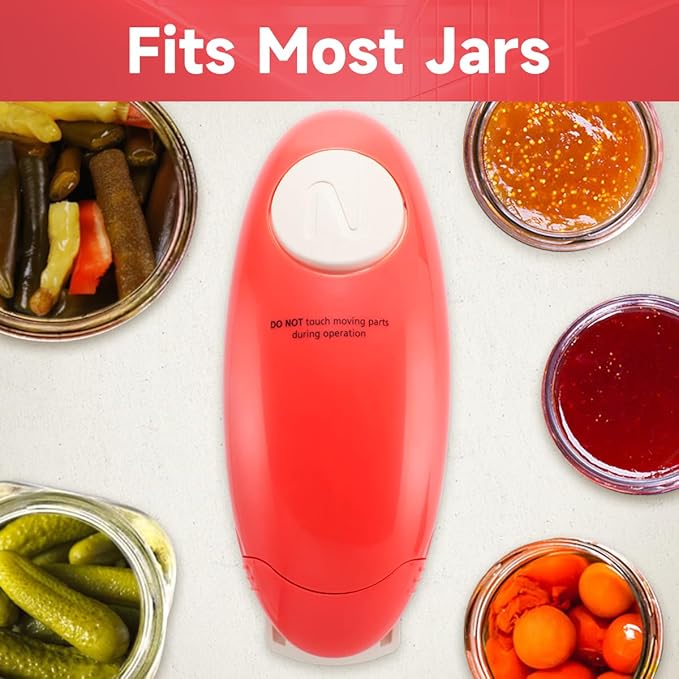 Electric Jar Opener, One Touch Automatic Jar Opener with Less Effort for Seniors with Arthritis, Weak Hands
