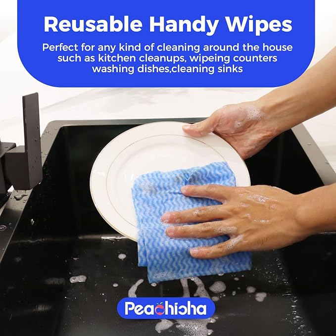 Reusable Cleaning Towels Handi Wipes Reusable Cloths Disposabel Dish Cloths Dish Towels Dry Handy Wipes Big Durable Absoebent 40 Count, Red