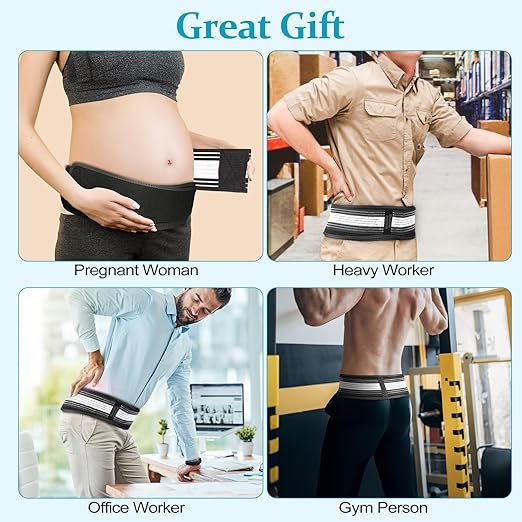 Back Brace for Lower Back Pain, Si Belt, Sciatic Nerve, Relief for Sciatica, Hip, Spine Pain, Pelvic, Sacroiliac Belt-Breathable & Adjustable Lumbar for Women and Men(XL-XXL, White)