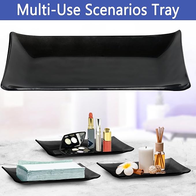 Haturi Bathroom Accessories Set, 4Pcs Black Glass Bathroom Accessories Sets Complete w/Lotion Soap Dispenser, Toothbrush Holder, Apothecary Jar, Vanity Tray, Bathroom Decor, Gift for Home Apartment