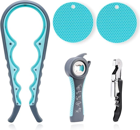 Jar Opener Gripper For Seniors With Arthritis: Rubber Bottle Opener For Arthritic Hands - Silicone Jar Lid Openers Grippers For Opening Jars And Bottles - Easy Can Opener Gripper For Weak Hands