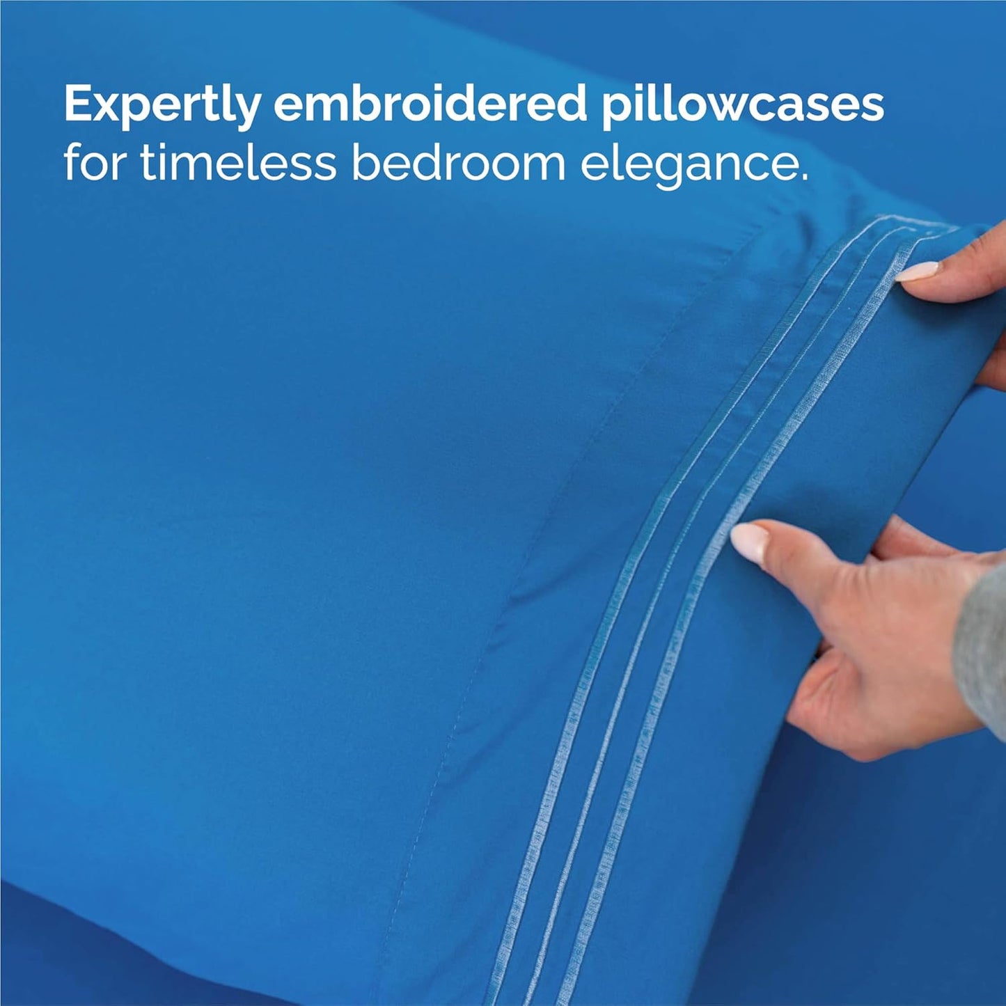 Split King Size 5 Piece Sheet Set - Comfy Breathable & Cooling Bed Sheets Set - Hotel Luxury Bedding for Women, Men, Kids, Teens, Boys & Girls - Deep Pockets and Wrinkle Free - Oeko-Tex - Royal Blue