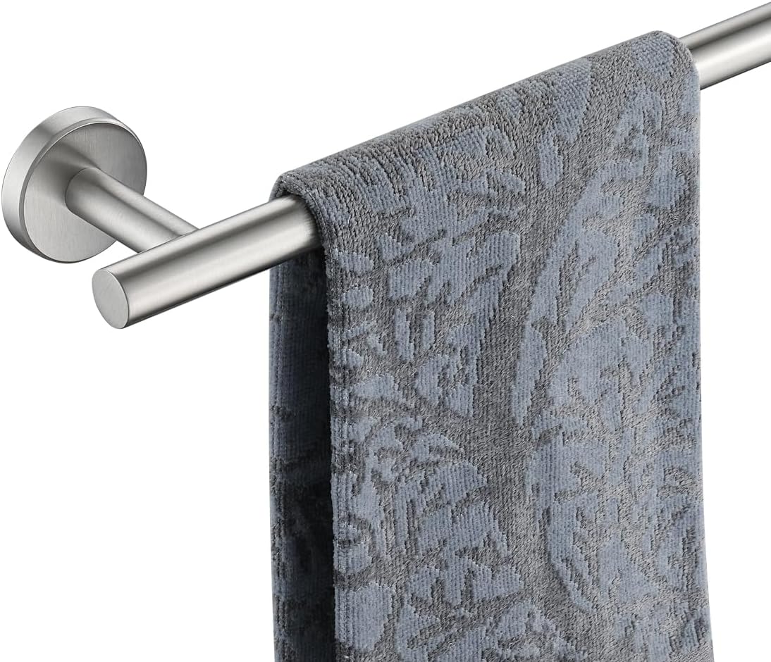 JQK Bath Towel Bar, 27 Inch 304 Stainless Steel Thicken 0.8mm Towel Rack Bathroom, Towel Holder Brushed Finished Wall Mount, Useable Length 24 Inch, TB110L24-BN