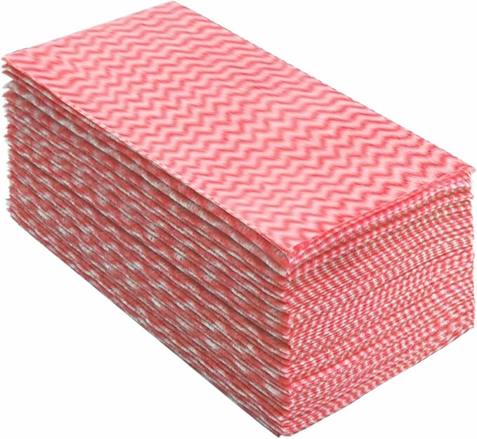 Reusable Cleaning Towels Handi Wipes Reusable Cloths Disposabel Dish Cloths Dish Towels Dry Handy Wipes Big Durable Absoebent 40 Count, Red