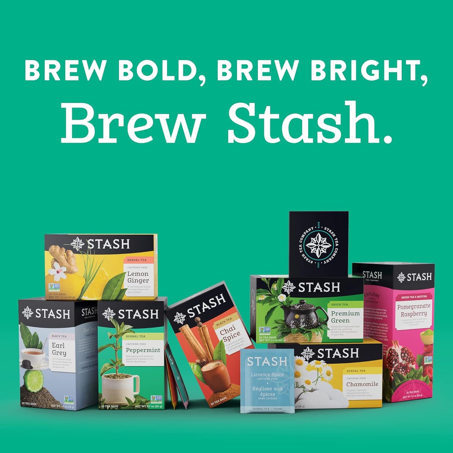 Stash Tea Lemon Ginger Herbal Tea, 6 Boxes of 30 Tea Bags Each (180 Tea Bags Total)