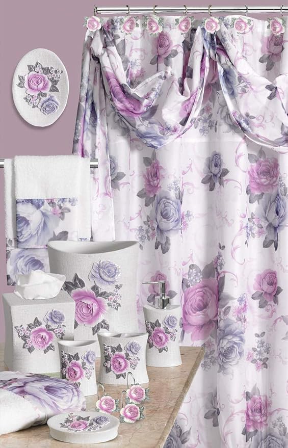 Zahari Home Michelle Bathroom Rug Luxury Bath Rug Washable Beautiful Shower Mat Unique Design Stylish Non Slip Shower Mat Floral Rug Bath Shower Tub Decor